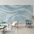 Ocean Lines, Blue Mural Wallpaper - room preview 02