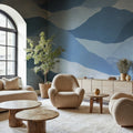 Misty Peaks, Blue Mural Wallpaper - room preview 02