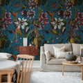 Flying Kolibri, Blue Mural Wallpaper - room preview 02