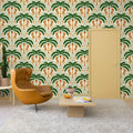 Jungle Rhythm, Yellow Mural Wallpaper - room preview 02