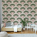 Jungle Rhythm, Pink Mural Wallpaper - room preview 02