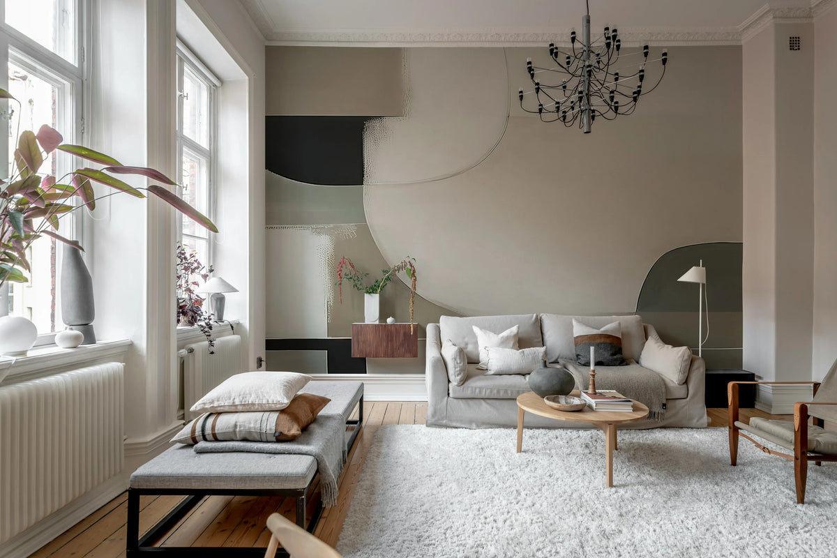 Abstract Shapes, Soft Mural Wallpaper - room preview 02
