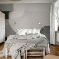 Abstract Shapes, Gray Mural Wallpaper - room preview 02