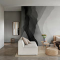 Vertical Gradient, Gray Mural Wallpaper - room preview 02