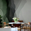 Vertical Gradient, Green Mural Wallpaper - room preview 02