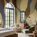 Velvet Flames, Brown Mural Wallpaper - room preview 02