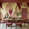 Velvet Flames, Pink Mural Wallpaper - room preview 02