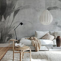Hidden Oasis, Charcoal Mural Wallpaper - room preview 02