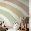 Shimmer Rainbow, Pastel Mural Wallpaper - room preview 02