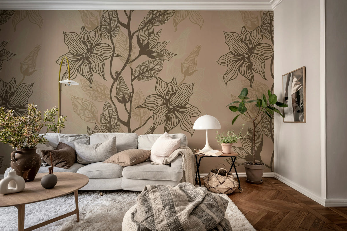 Giant Flora, Sand Mural Wallpaper - room preview 02