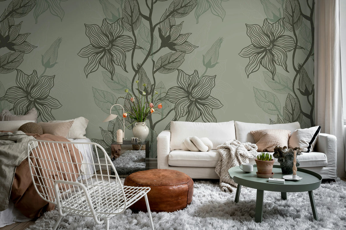 Giant Flora, Moss Mural Wallpaper - room preview 02