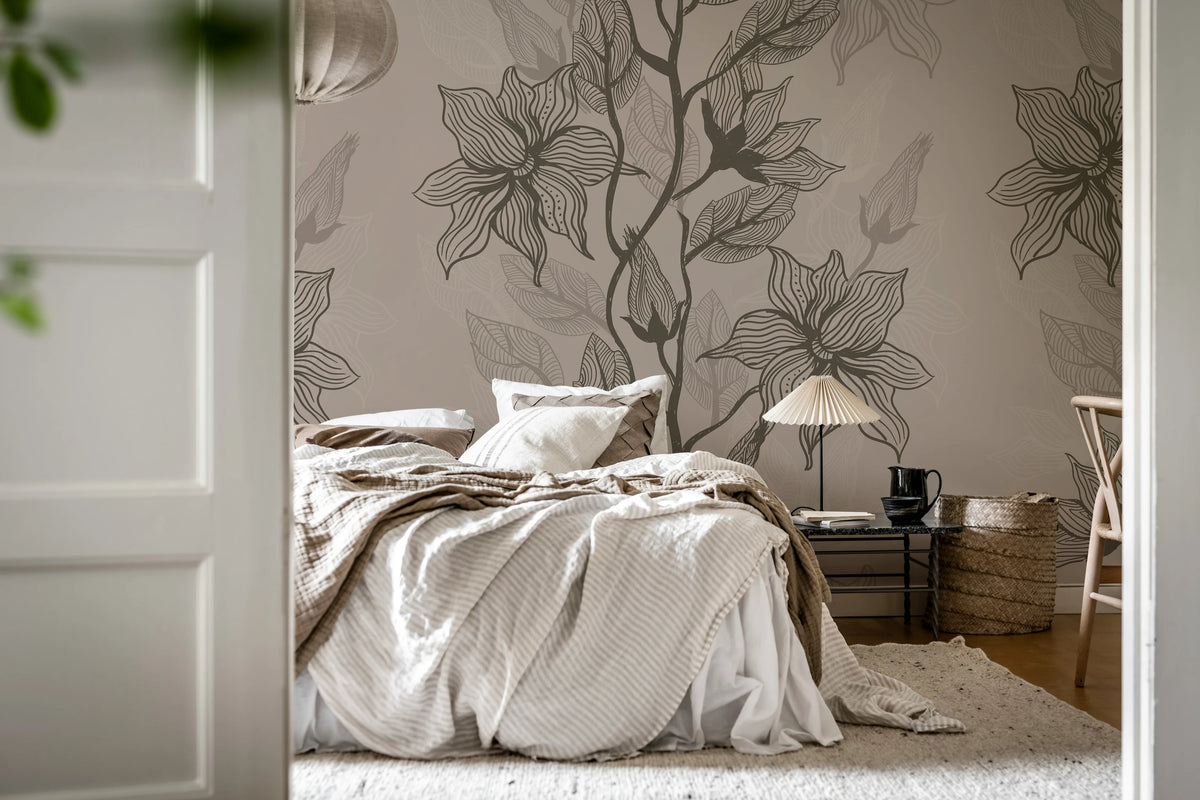 Giant Flora, Clay Mural Wallpaper - room preview 02
