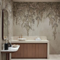 Whispers Wisteria, Gray Mural Wallpaper - room preview 02