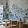 Timeless Pines, Blue Mural Wallpaper - room preview 02