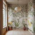 Where Cranes Dream, Beige Mural Wallpaper - room preview 02