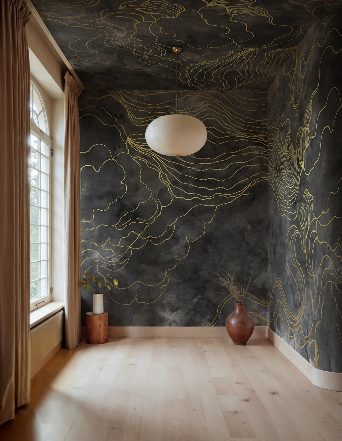 Opulence Storm, Black Mural Wallpaper - room preview 02
