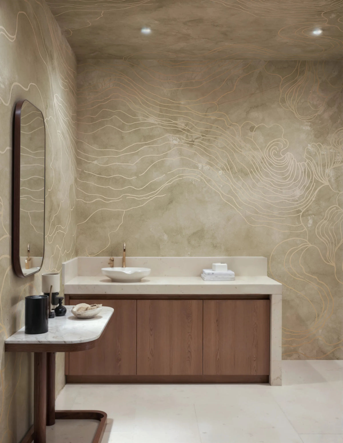 Opulence Storm, Beige Mural Wallpaper - room preview 02