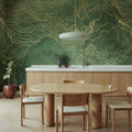 Opulence Storm, Green Mural Wallpaper - room preview 02