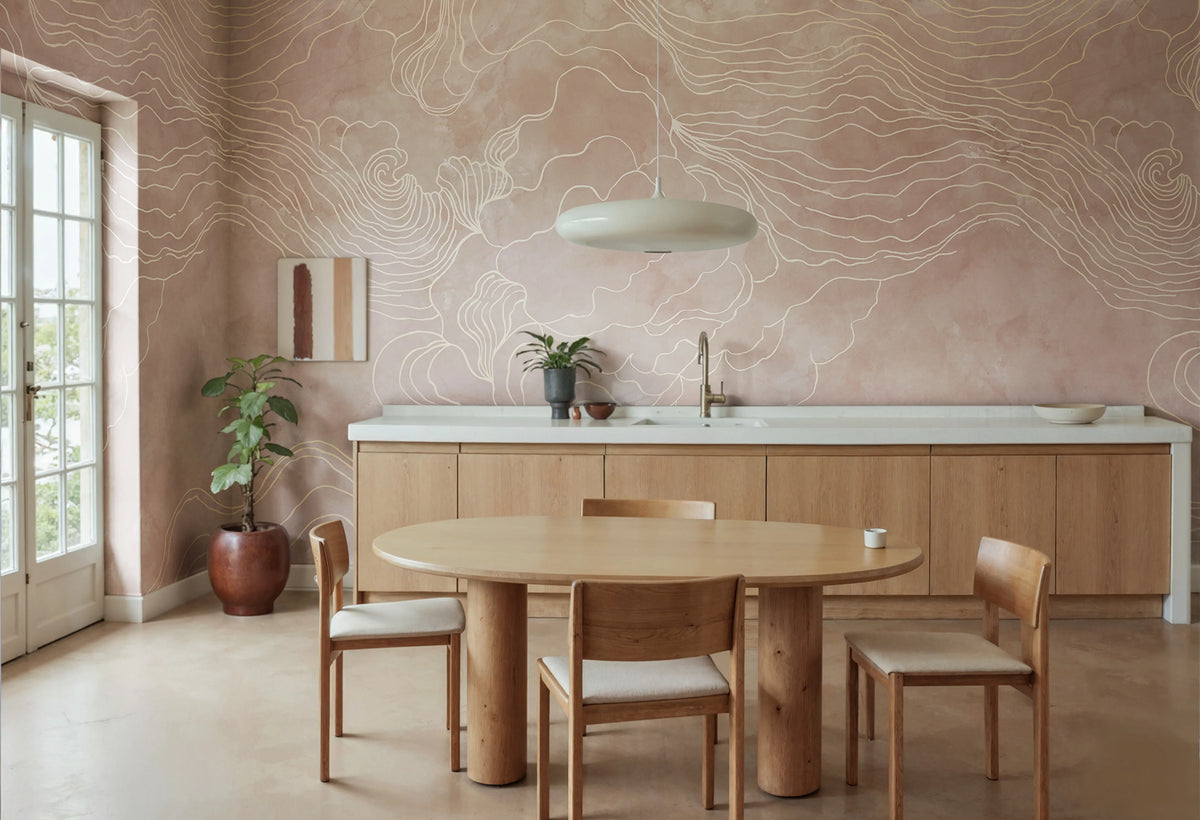 Opulence Storm, Pink Mural Wallpaper - room preview 02
