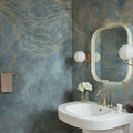 Opulence Storm, Light Blue Mural Wallpaper - room preview 02