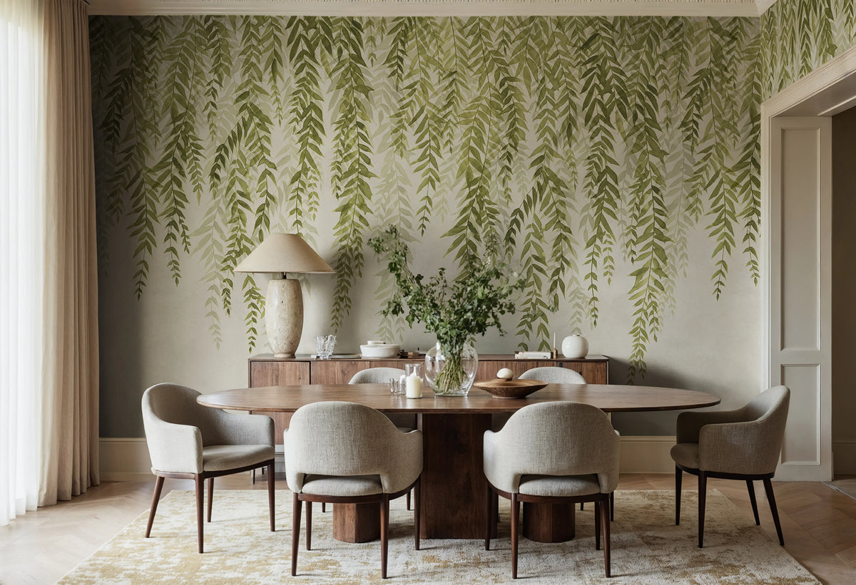 Whispers of Bamboo, Green Mural Wallpaper - room preview 02