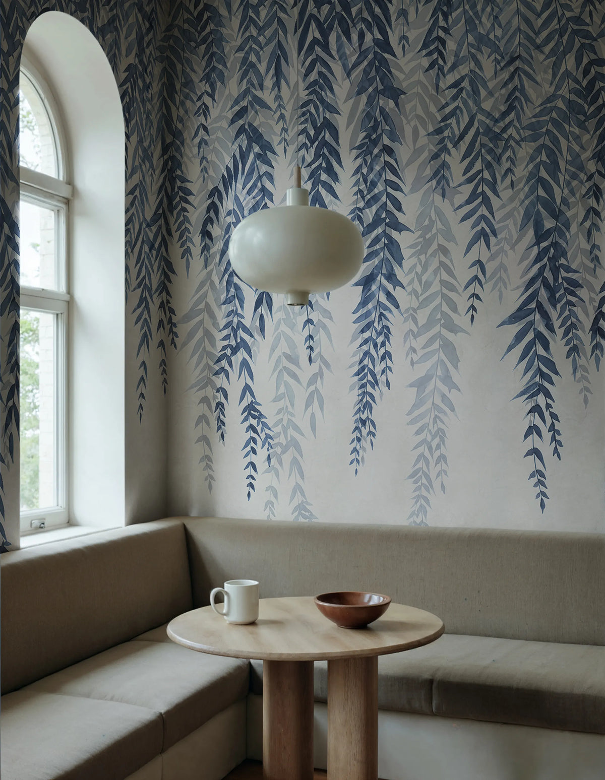 Whispers of Bamboo, Blue Mural Wallpaper - room preview 02
