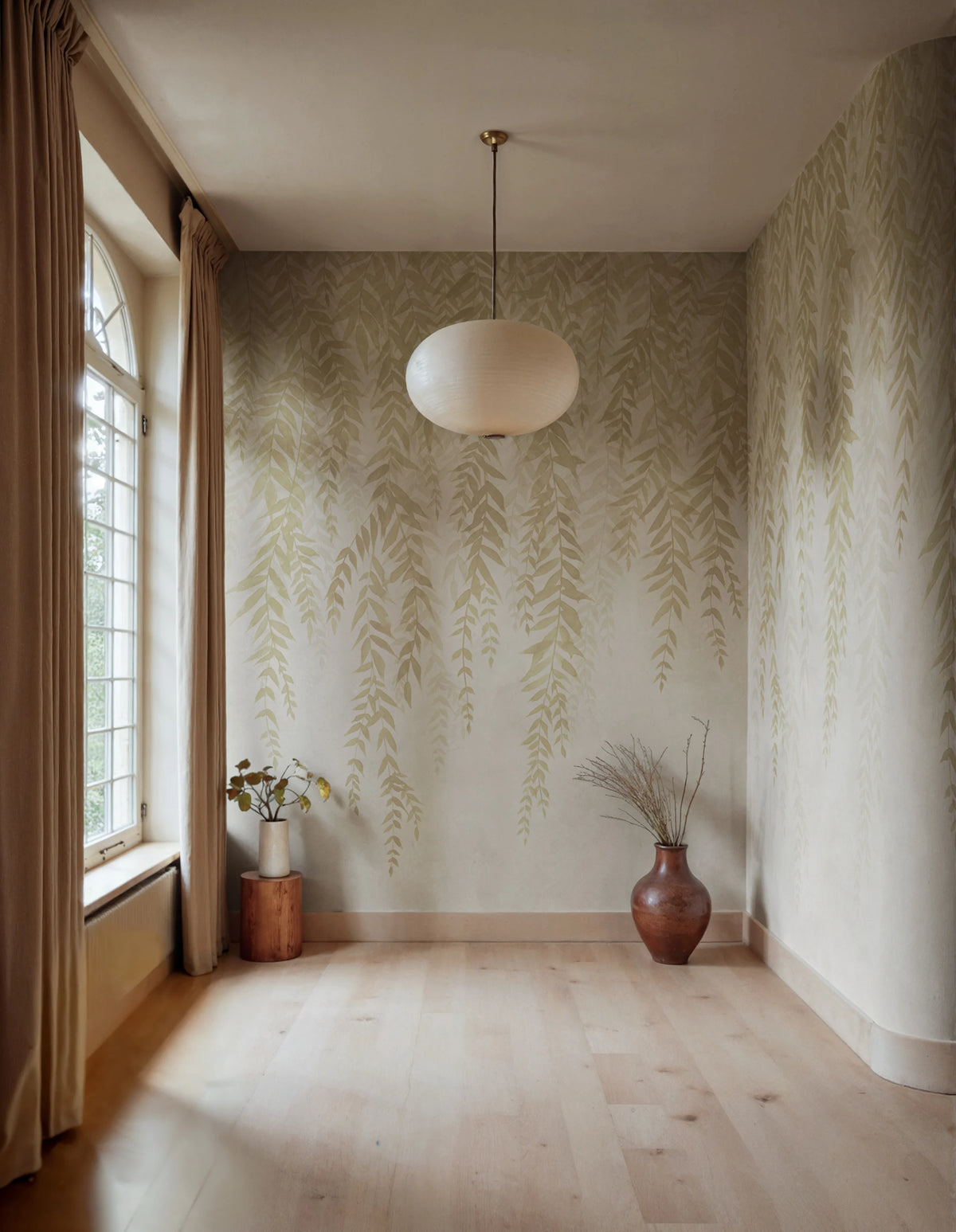 Whispers of Bamboo, Beige Mural Wallpaper - room preview 02