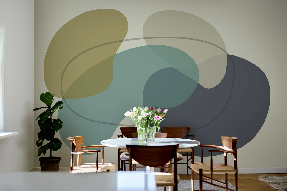 Petal Passion, Blue Mural Wallpaper - room preview 02