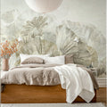 Lotus Leafs, Beige Mural Wallpaper - room preview 02
