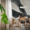 Artzy Stripes, Gray Mural Wallpaper - room preview 02
