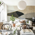 Shapes and Forms, Beige Mural Wallpaper - room preview 02
