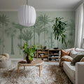 Playful Palms, Green Mural Wallpaper - room preview 02