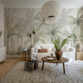 Jungle Canvas, Soft Green Mural Wallpaper - room preview 02