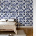 Palm Residence, Blue Mural Wallpaper - room preview 02