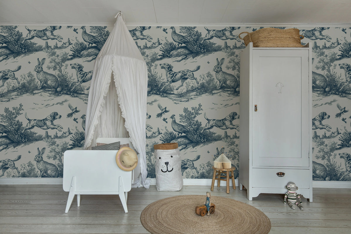 Countryside Tales, Oxford Blue Mural Wallpaper - room preview 02