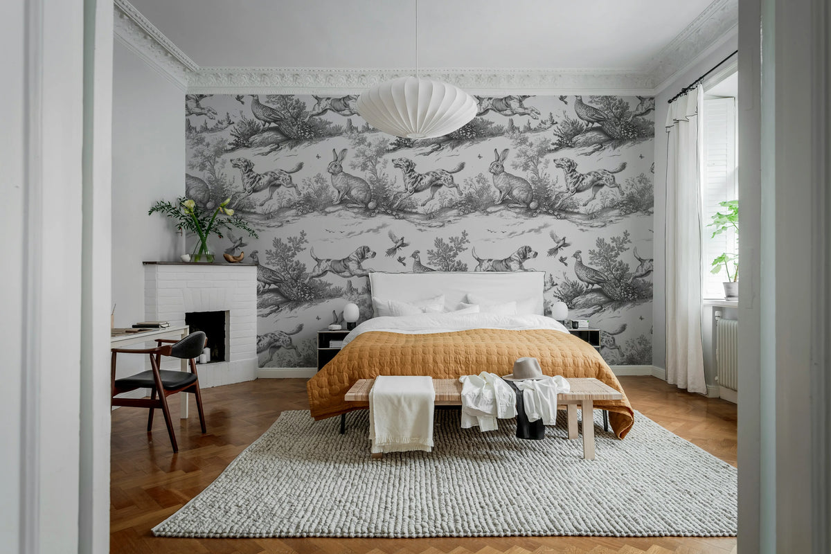 Countryside Tales, London Black Mural Wallpaper - room preview 02