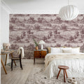 Countryside Toile, Cambridge Red Mural Wallpaper - room preview 02