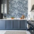 Hanging Branches, Blue Mural Wallpaper - room preview 02