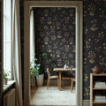 Timeless Flora, Dark Blue Mural Wallpaper - room preview 02