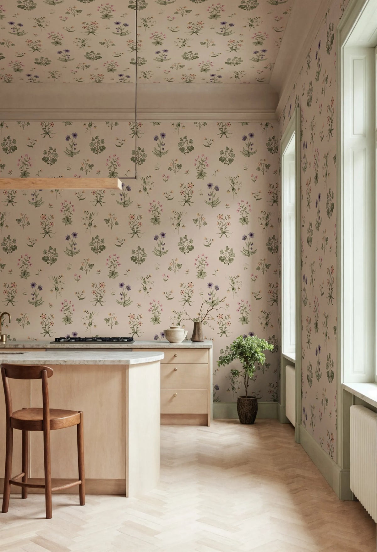 Timeless Flora, Pink Mural Wallpaper - room preview 02