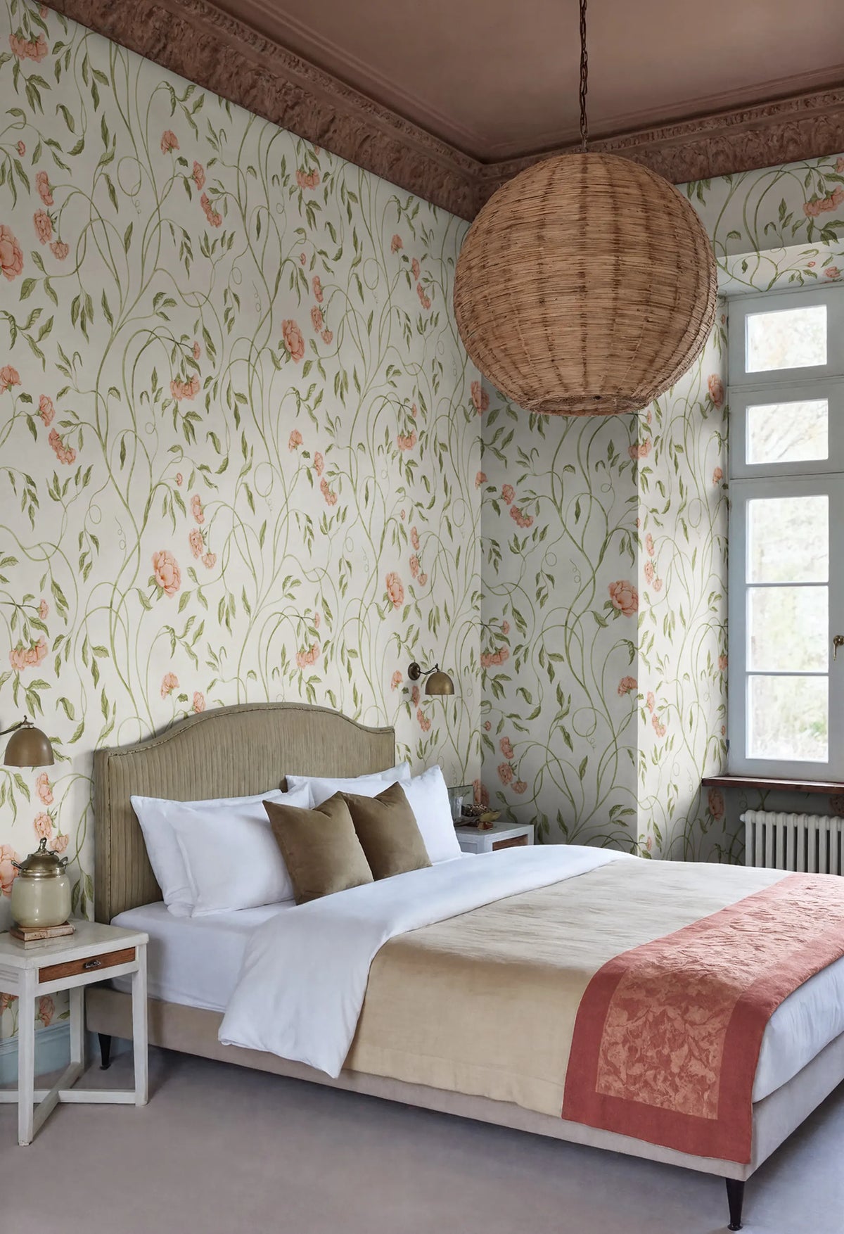 Peony Bloom, Pink Mural Wallpaper - room preview 02
