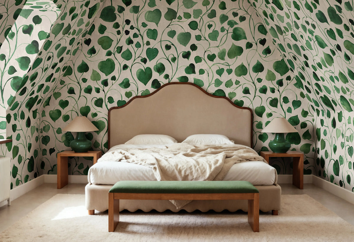 Eternal Vine, Green Mural Wallpaper - room preview 02