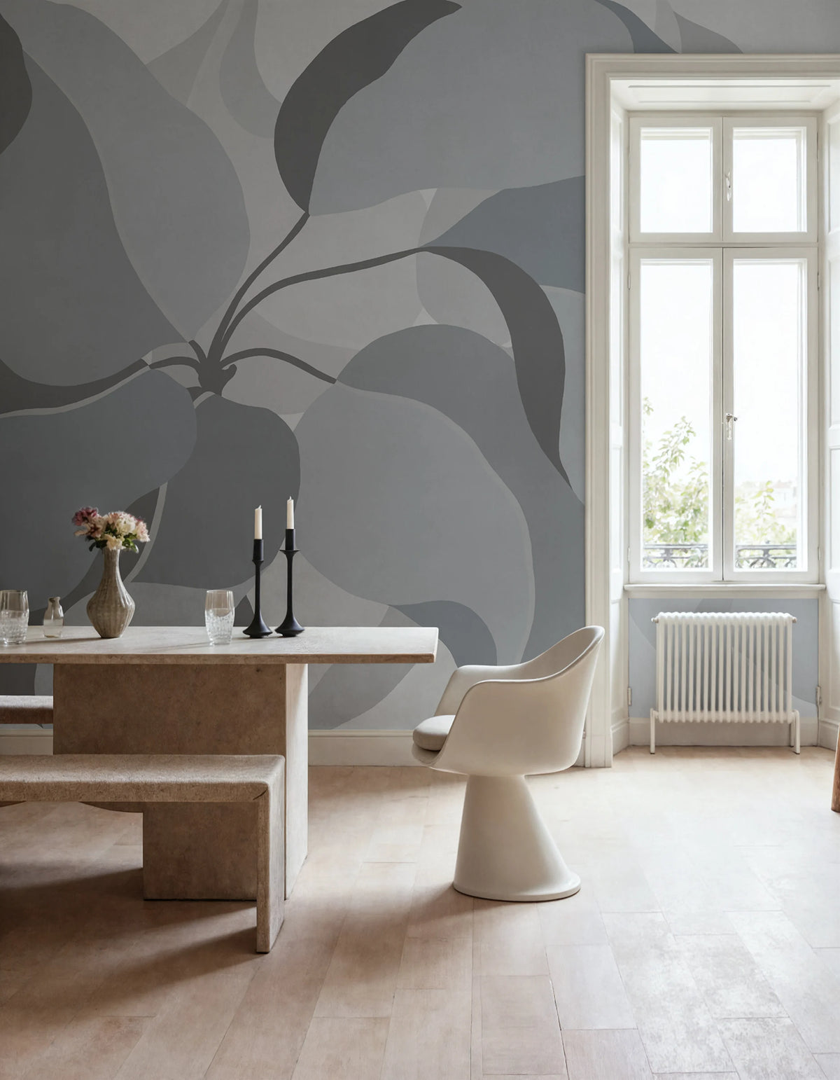 Grand Verdant, Blue Mural Wallpaper - room preview 02