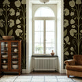 Folk Flower, Dark Green Mural Wallpaper - room preview 02