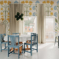 Folk Flower, Yellow Mural Wallpaper - room preview 02
