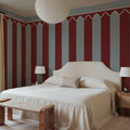 Stripe Chateau, Red Mural Wallpaper - room preview 02