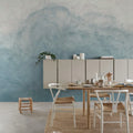 Abstract Watercolor, Light Blue Mural Wallpaper - room preview 02