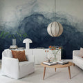 Abstract Watercolor, Blue Mural Wallpaper - room preview 02