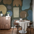 Watercolor Shapes, Dark Mural Wallpaper - room preview 02