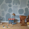 Watercolor Shapes, Blue Mural Wallpaper - room preview 02